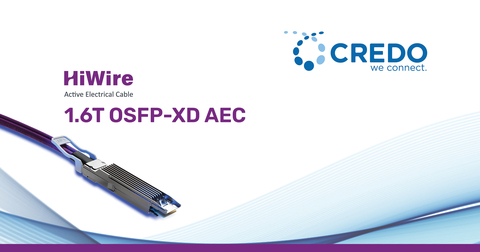 Credo發佈面向超大規模骨幹交換的1.6Tbps OSFP-XD HiWire主動式纜線（圖片：美國商業資訊）