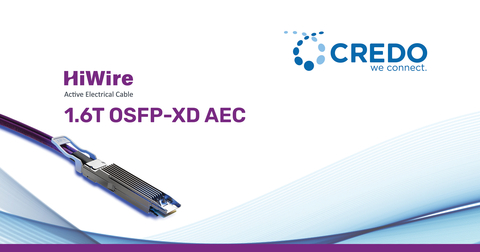 Credo发布面向超大规模脊交换的1.6Tbps OSFP-XD HiWire有源电缆（图示：美国商业资讯）