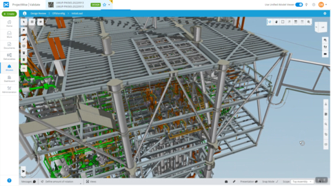 ProjectWise, powered by iTwin, enables multidiscipline web-based design reviews for all your design projects. Image courtesy of Bentley Systems.