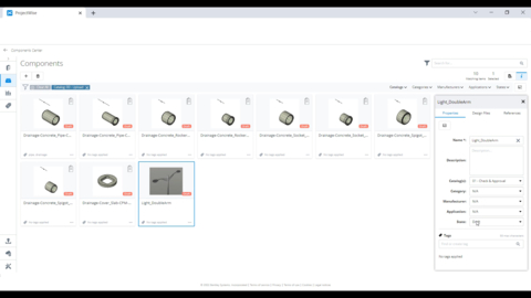 ProjectWise Components Center makes it easy to create component catalogs for your designs. Image courtesy of Bentley Systems.