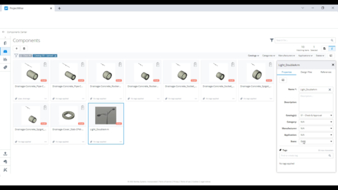 ProjectWise Components Center 可以用来轻松为您的设计创建组件目录。图片由 Bentley 软件公司提供。