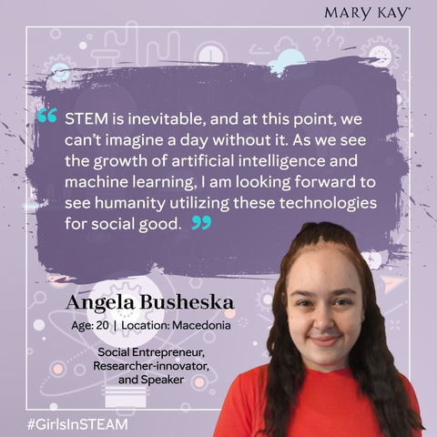 2022 Young Women in STEAM Grant recipient Angela Busheska of Macedonia (Photo: Mary Kay Inc.)