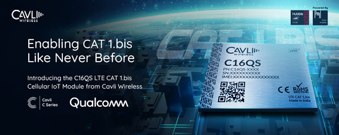 Cavli C16QS智能蜂窝物联网模块为新一代CAT1.bis物联网提供支持。（图示：美国商业资讯）