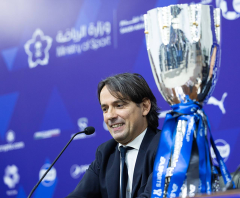 Simone Inzaghi: During a press conference post the Italian Super Cup (Photo: AETOSWire)