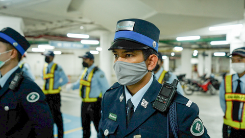 Guardforce security personnel on duty with Hytera PoC radios (Photo: Business Wire)