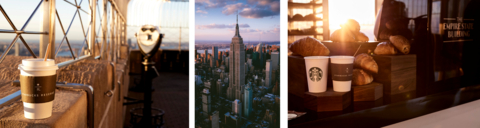 The 86th Floor Observatory at the Empire State Building; the Empire State Building; an assortment of Princi® pastries and Starbucks Reserve® Empire State Building coffee. (Photo: Business Wire)