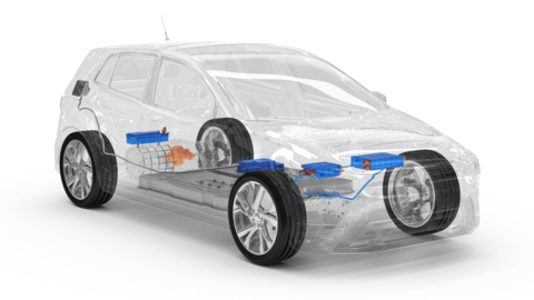 伊顿的电动汽车零部件系列包括电路保护技术、创新端子和连接器以及 ePowertrain 系统。（照片：美国商业资讯） 