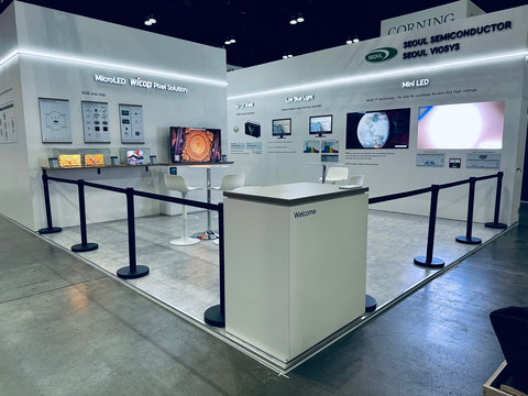 Full view of Seoul Semiconductor’s exhibition booth at Display Week 2023 (Photo: Seoul Semiconductor)