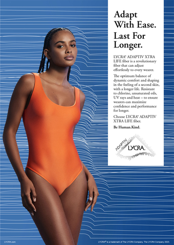 The LYCRA Company 推出用於泳裝和運動服的 LYCRA® ADAPTIV XTRA LIFE 纖維，其使用壽命是普通彈性纖維氨綸 (spandex) 服裝的 10 倍。（照片：美國商業資訊）