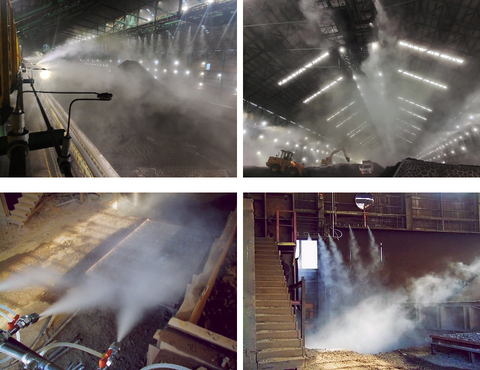 IKEUCHI提供采用喷嘴的抑尘和防尘解决方案，用于防止煤矿、钢厂和其他工业设施出现空气污染。（图片：美国商业资讯） 