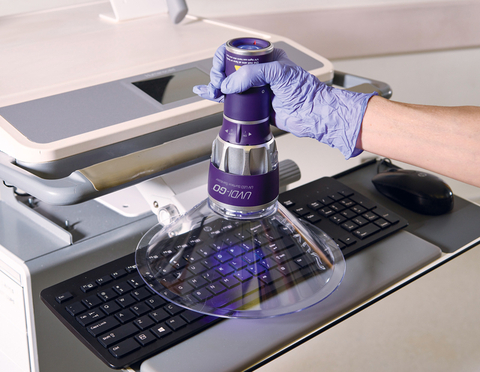 新型UVDI-GO UV LED表面消毒器在4英寸(10.2公分)的距離內耗時不超過20秒便可殺滅艱難梭菌孢子（照片：美國商業資訊）