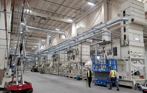 Inside the Panda Hemp Gin, a 500,000 square foot industrial hemp processing facility in Witchita Falls, Texas scheduled to begin commercial operations Q1 2024. (Photo: Business Wire)