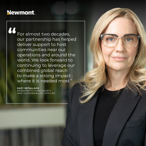 Newmont安全與永續長Suzy Retallack分享Newmont與Project C.U.R.E.合作的重要作用（圖示：美國商業資訊）