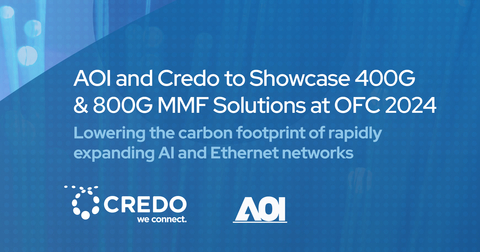 AOI和Credo將在OFC 2024上聯合展示400G及800G MMF解決方案。請造訪 OFC 的 3601 號展位。(圖片：美國商業資訊) 