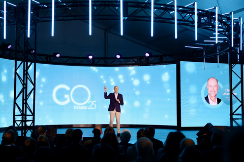 Claude Letourneau, President & CEO, Svante Group opens the Svante Grand Opening 2025 event,