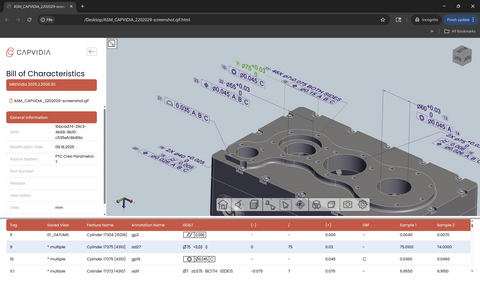 Capvidia brings MBD for Suppliers with browser-based 3D human-viewable models linked to QIF/STEP