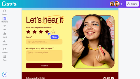 Collect data directly in Canva with beautiful, customizable forms that fit right into your designs.