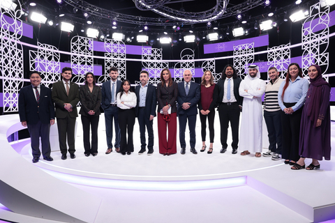 Guest speakers and participating students gather on the Doha Debates stage to discuss a fundamental question “Should ancient wisdom guide today’s societies?” — part of the show’s exploration of timeless questions shaping our world today. (Photo: AETOSWire)