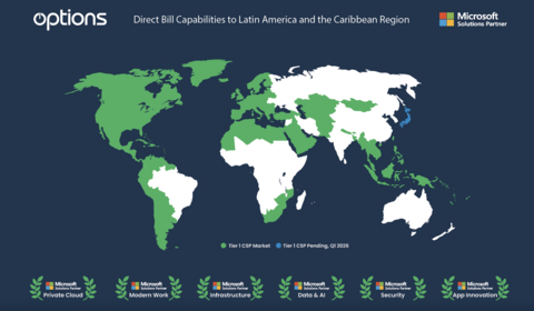 Options Expands Microsoft Cloud Solution Partner (CSP) Direct Bill Capabilities to Latin America and the Caribbean Region