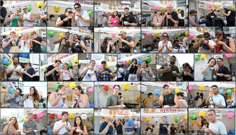 来日国际游客品尝日本扇贝