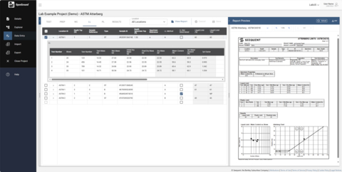 Geotechnical labs can generate Atterberg limits test certificates from raw lab test data in OpenGround.
