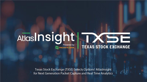 Texas Stock Exchange (TXSE) Selects Options’ AtlasInsight for Next Generation Packet Capture and Real Time Analytics

