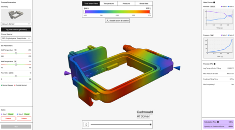 See the Cadmould AI Solver in action: the world's first Large Engineering Model for plastics injection moulding. It predicts fill behaviour, pressure, shear rates, and temperature distribution in seconds, enabling engineers to explore more design variants faster than ever before.