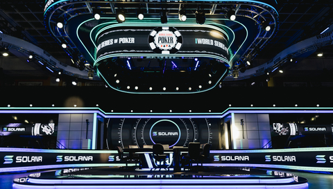 The World Series of Poker TV production set in Las Vegas, presented by Solana

