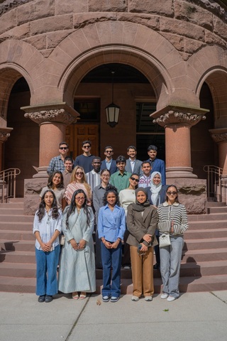 Students from Qatar, Canada and Mexico during their visit to the University of Toronto as part of the Doha Debates Town Hall experience in Canada. (Photo: AETOSWire)