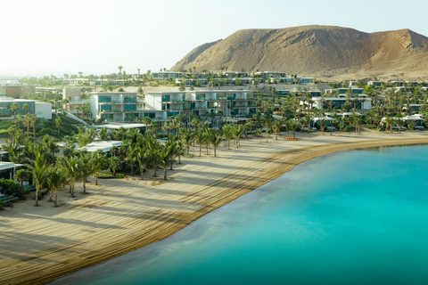 Exterior view of Jayasom Wellness Resort AMAALA, showcasing the resort’s tranquil coastal setting within AMAALA’s wellness destination on the Red Sea.

