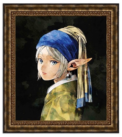 Frieren: Beyond Journey's End × Vermeer’s Girl with a Pearl Earring

