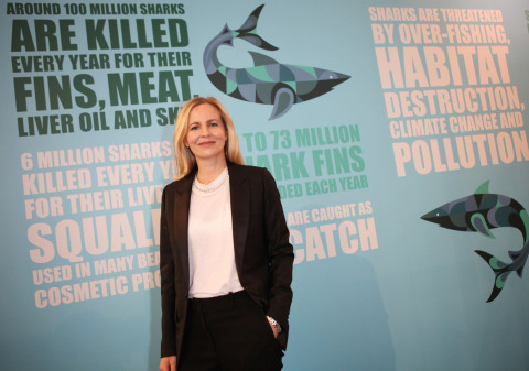 Alannah Weston出席Selfridges海洋計畫「保護我們的鯊魚」發表會（照片：美國商業資訊） 