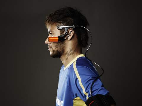 Neymar Jr wearing Panasonic's 4K HX-A500 (Photo: Business Wire)
