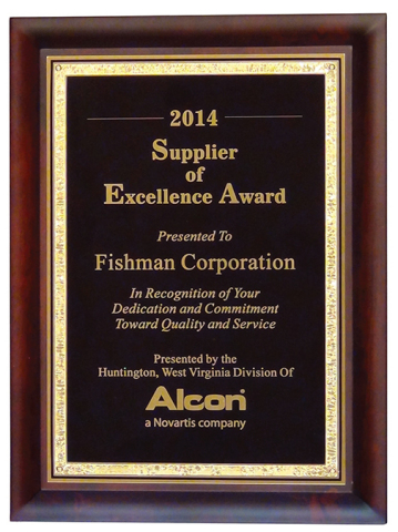 Fishman Corporation 获选成为2014 Alcon卓越供应商(照片:美国商业资讯)