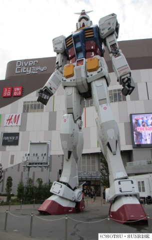 The full-scale GUNDAM, currently located in Odaiba, Tokyo
