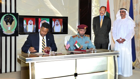 HH Sheikh Saif bin Zayed while attending the Signing of Agreement between MoI and the U.S. Department of Homeland Security. (Photo: Business Wire)
