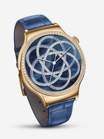 華為搭配寶石藍錶帶的珠寶手錶（照片：華為） 