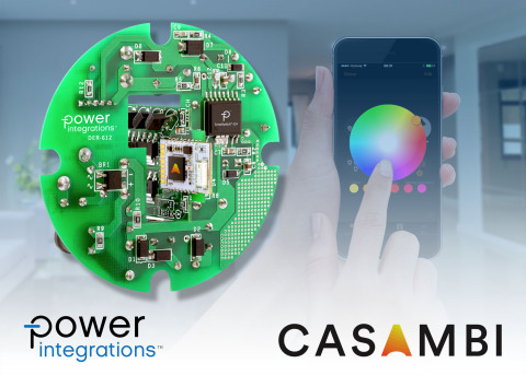 Power Integrations与Casambi Technologies联合推出调光调色智能照明参考设计 (图示：美国商业资讯) 