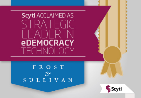 Based on its recent analysis of the government online voting and election modernization services market, Frost & Sullivan recognizes Scytl with the 2014 Global Frost & Sullivan Award for Competitive Strategy Innovation and Leadership. (Graphic: Business Wire)
