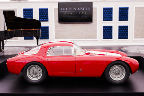 Pinin Farina 設計的1954 Maserati A6GCS/53 Berlinetta榮獲享有盛譽的半島經典出類拔萃大獎。照片來源：Adam Swords