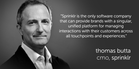 Sprinklr聘请Tom Butta担任首席营销官（照片：美国商业资讯） 