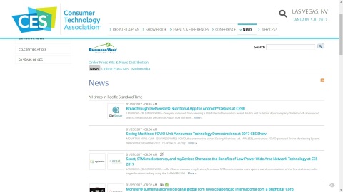 CES 2017 Exhibitor News and Digital Media Available on the CES 2017 Show Site and Tradeshownews.com (Graphic: Business Wire)