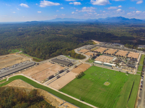 Aerial view of the Grand Prix arena at Tryon International Equestrian Center (© Tryon Resort)