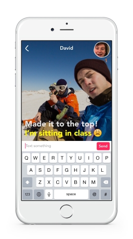 雅虎推出即时通讯新方式Yahoo Livetext：一款适用于iPhone和安卓手机的实时无声视频短消息应用。（照片：美国商业资讯） 